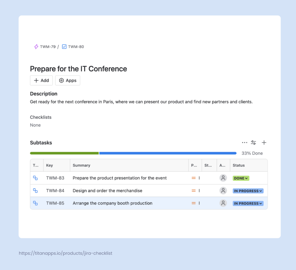 Subtask in Jira - Example