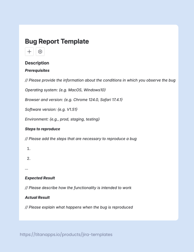 3 - Bug Report Template