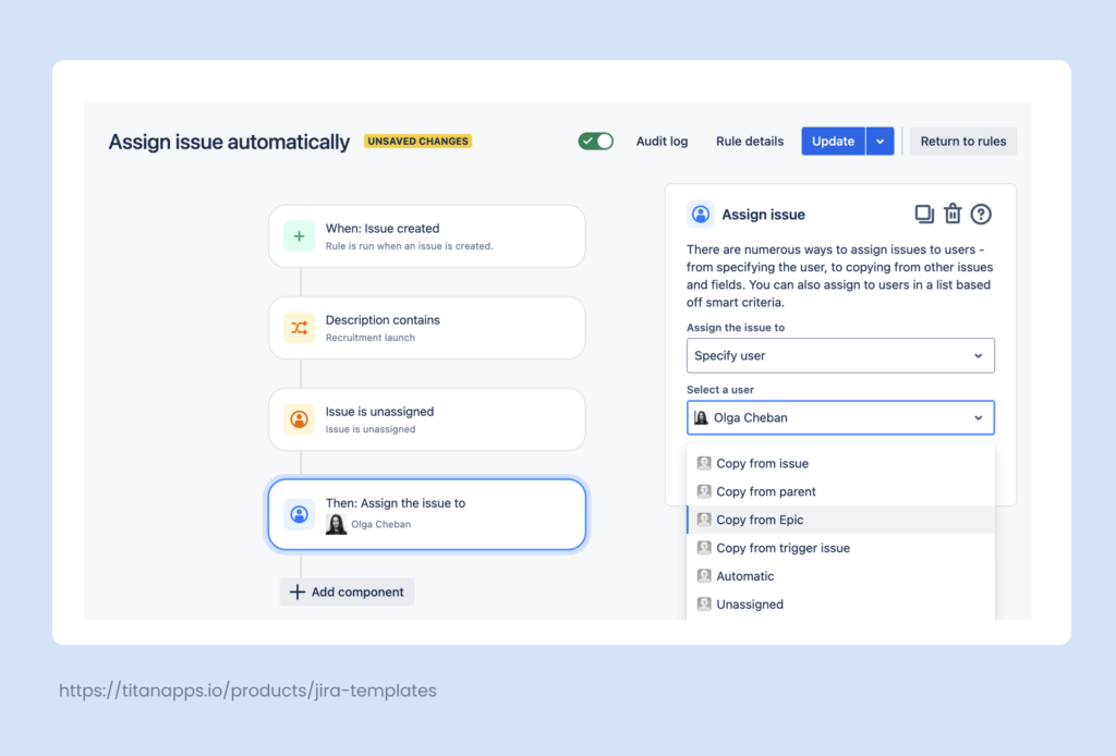 7. Automation For Jira for HR - Rule example