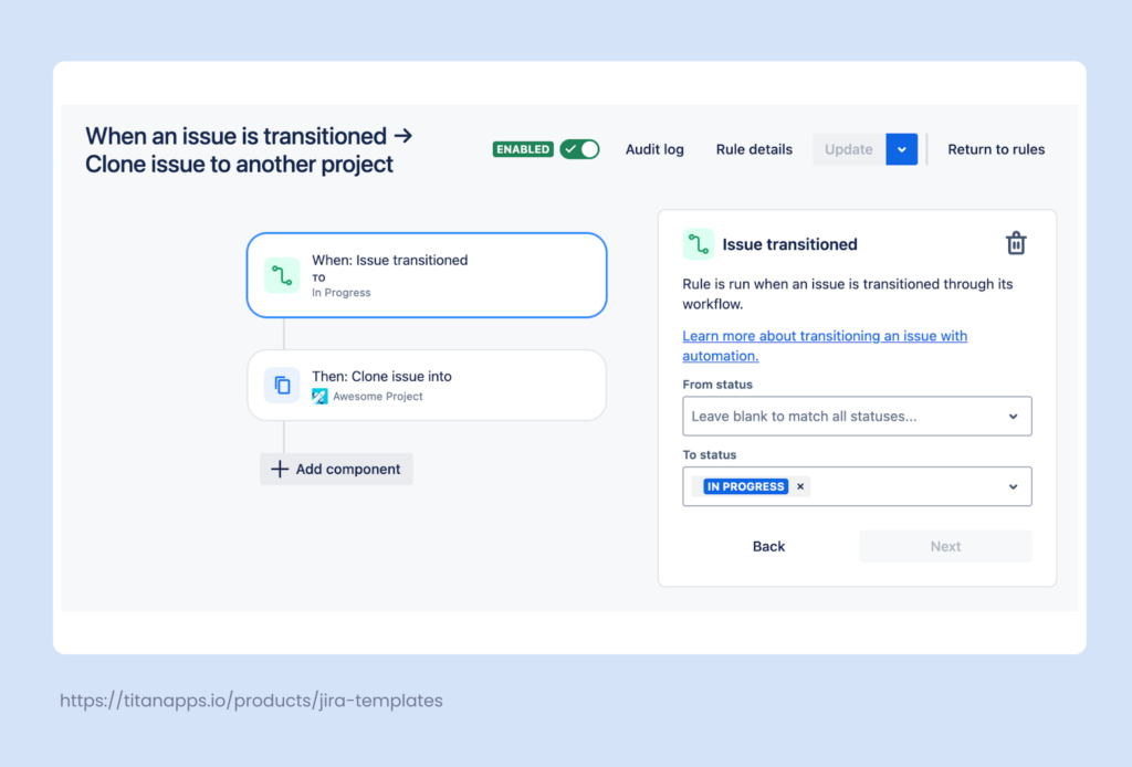 7.1. Automation For Jira for HR Jira Service Management - Rule example