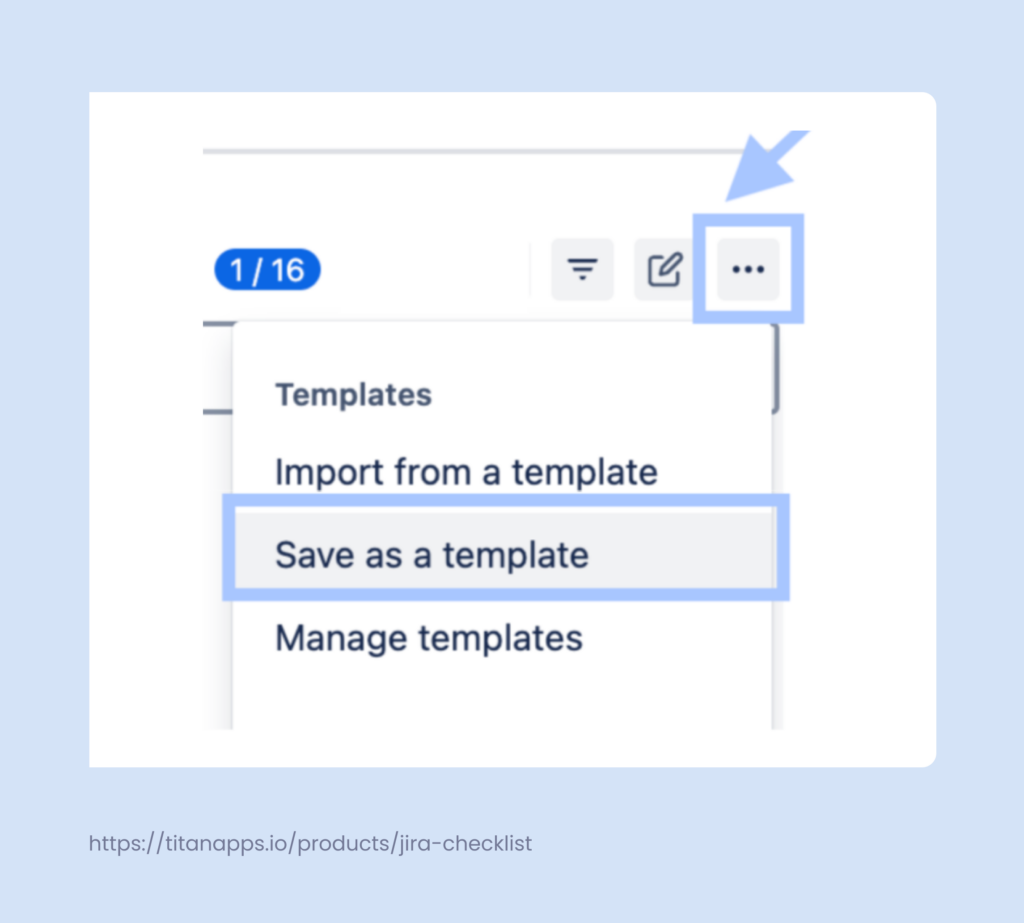 1. Save the checklist as a template copy