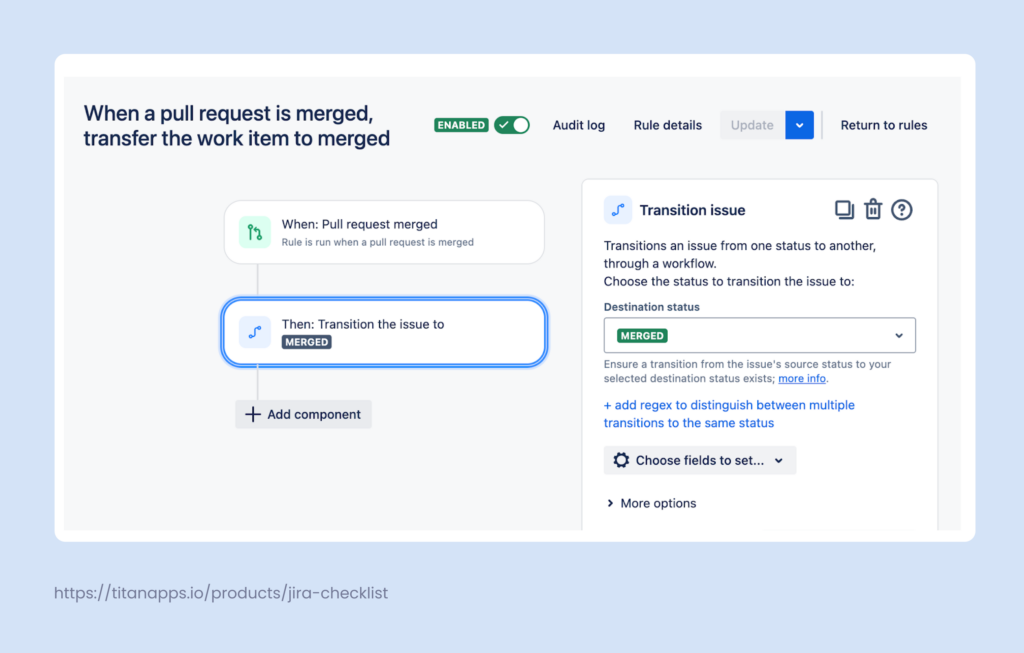 Git and Jira automation - When a Pull Request is Merged, Transition the Jira Work Item to the Merged Status