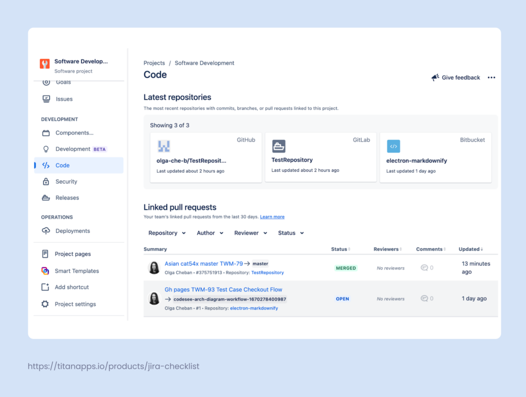 Git and Jira integration - Repositories in Jira