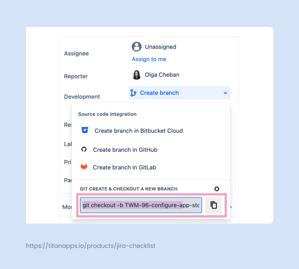 Git and Jira integration - Create a Branch 2