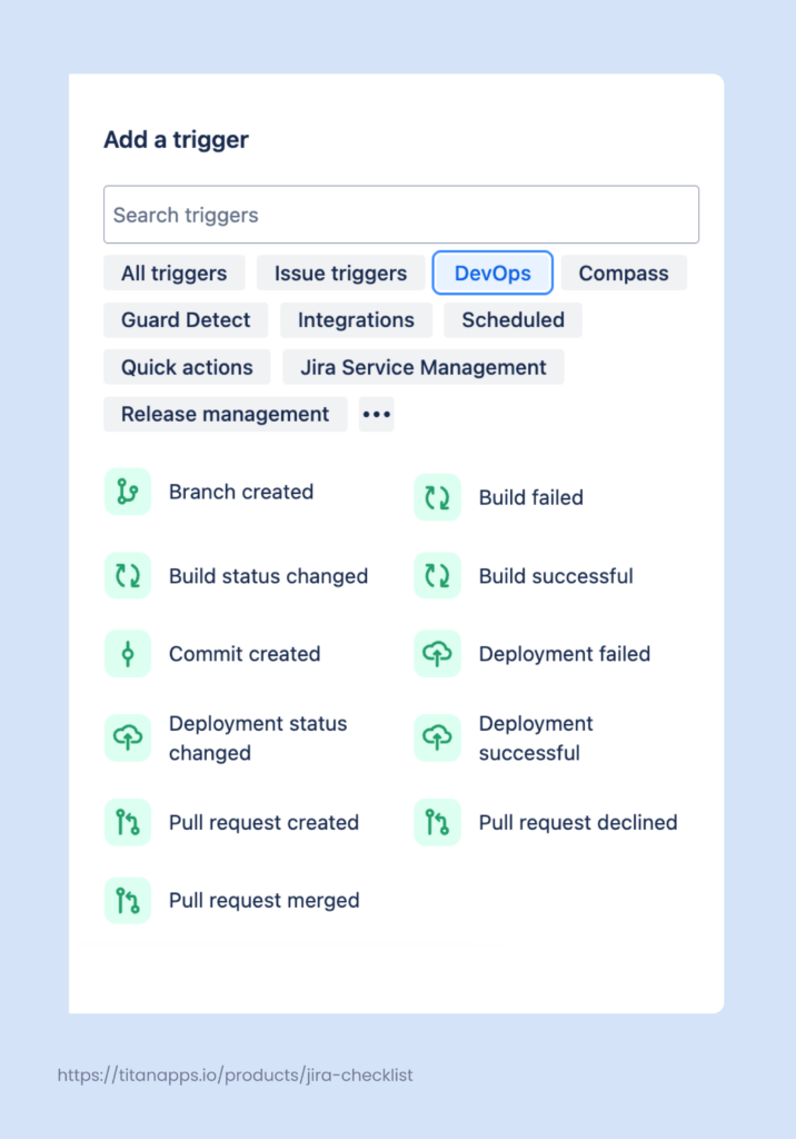 Select DevOps triggers