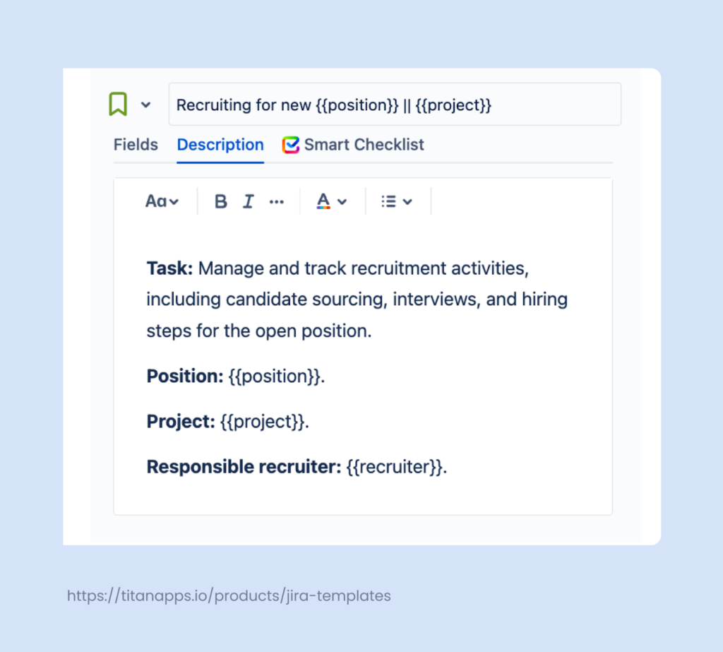 Adding variables to a Jira Position Opening Template - Example 1