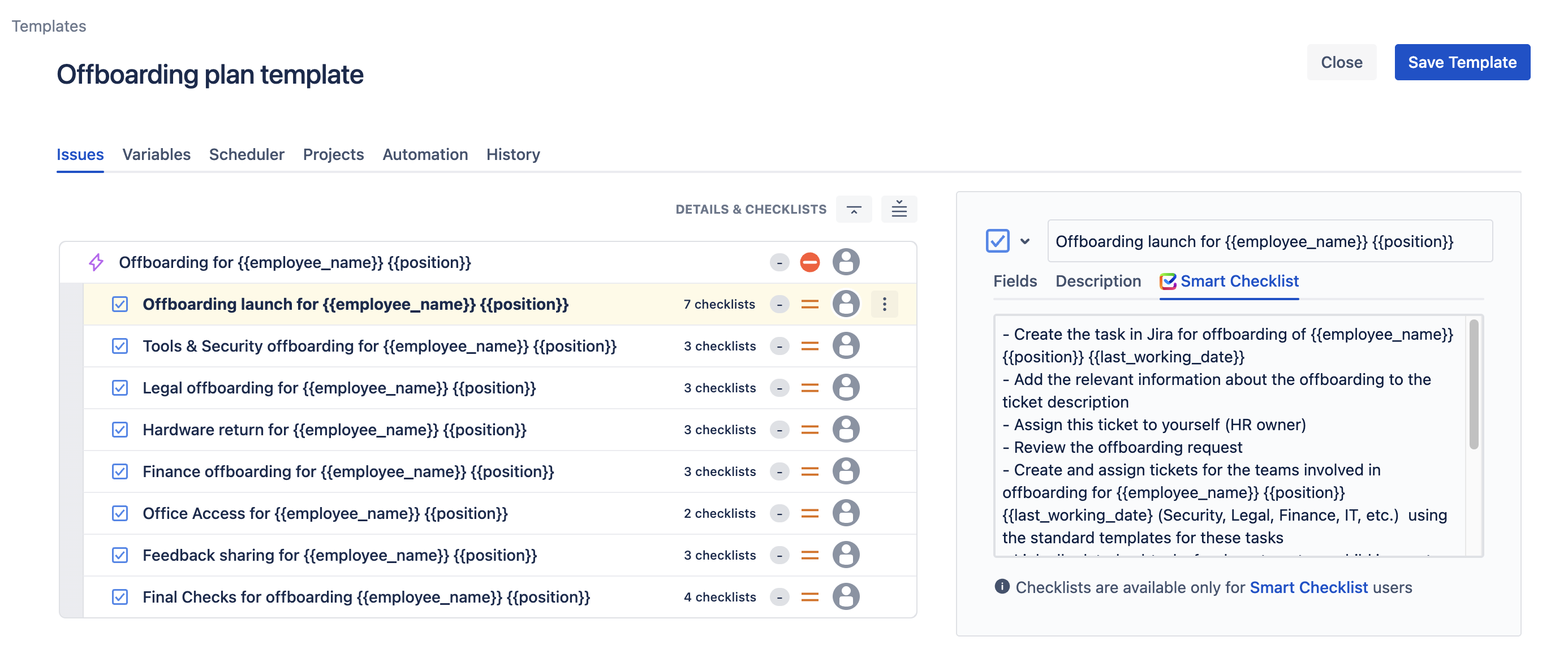 Offboarding plan template