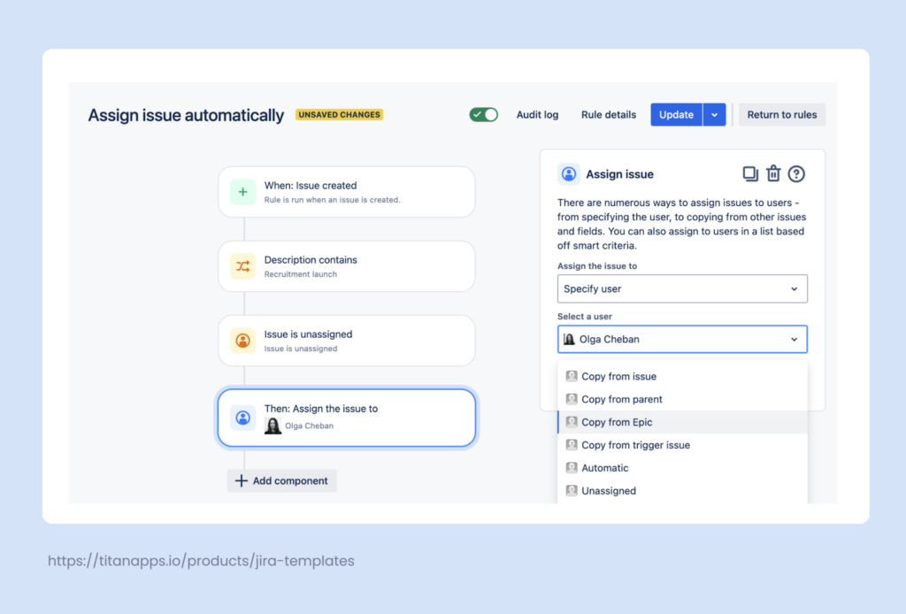 Jira Automation - rule example 5