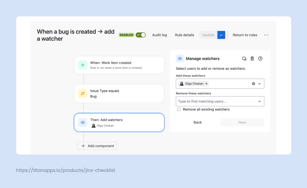 Jira Automation - rule example 8