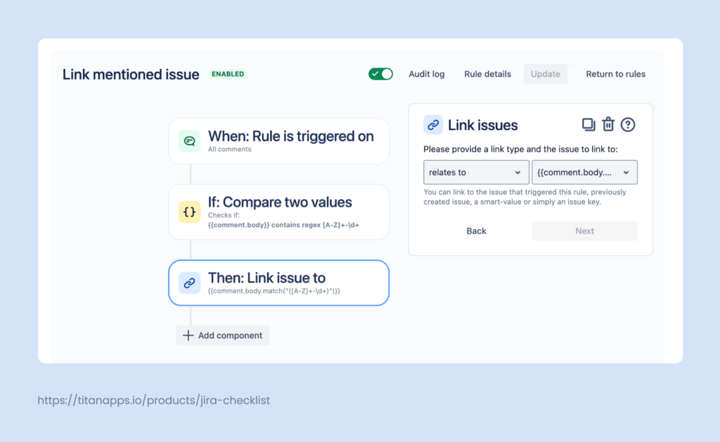 Jira Automation - Link Mentioned Work Items