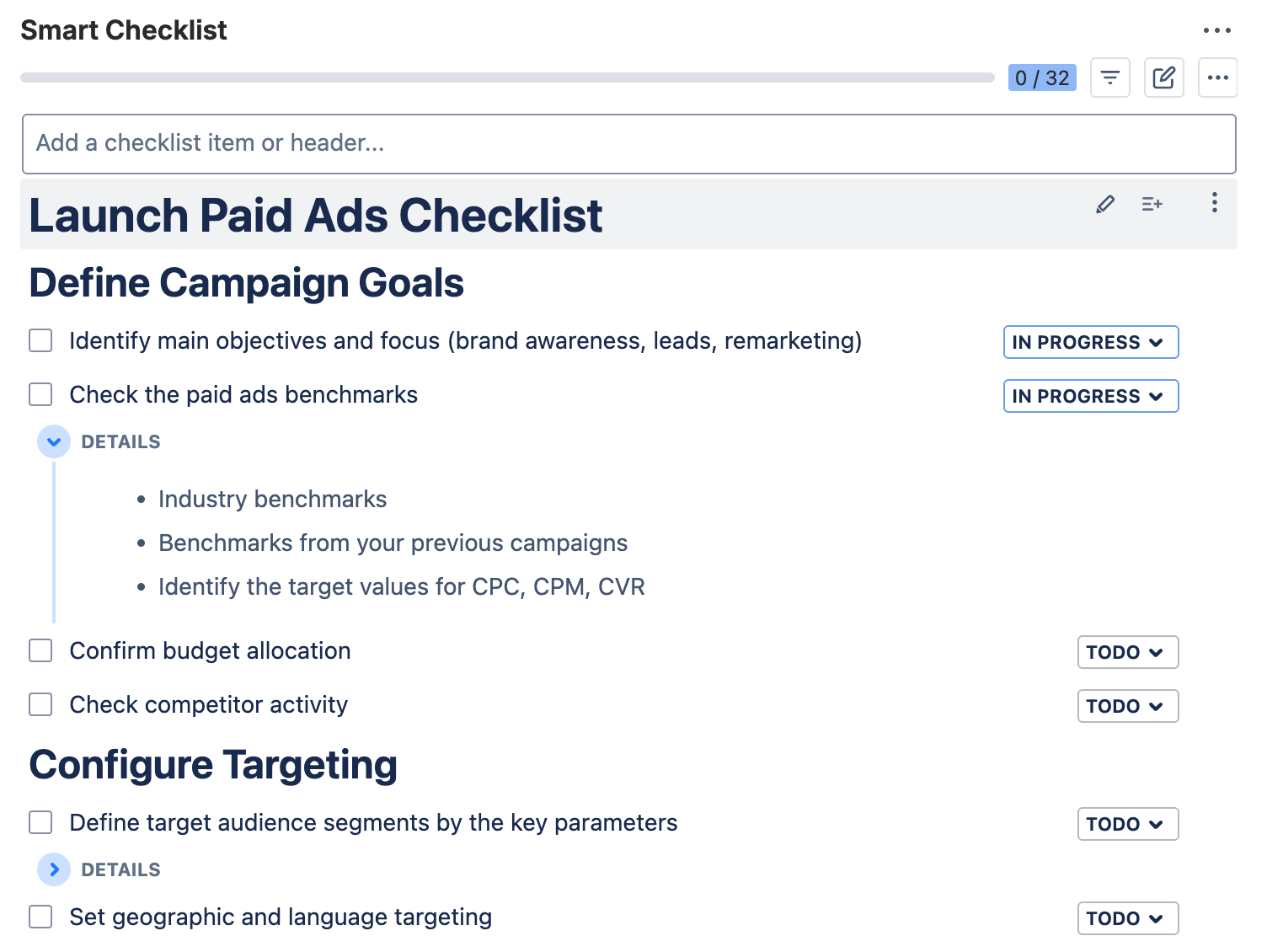 Launch paid ads template