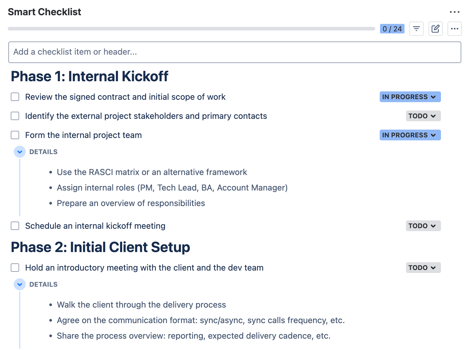 Client onboarding checklist