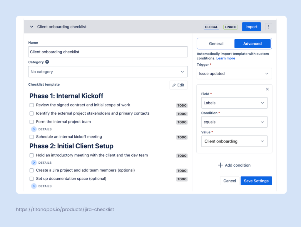 How to Automatically Add a Client Onboarding Checklist Template to Work Items