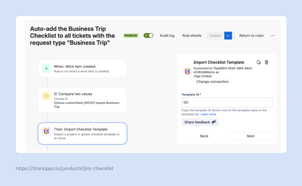 3. Auto-add Checklists to JSM Tickets Based on Request Type