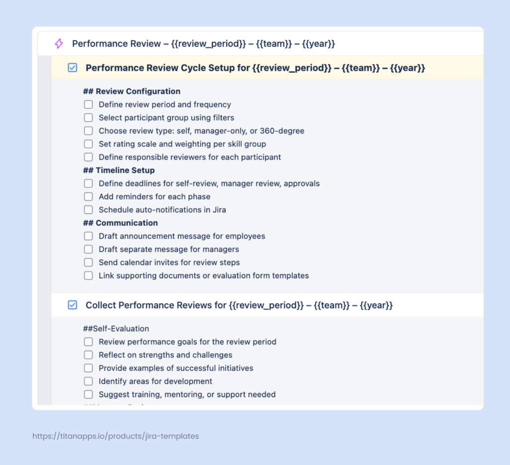 Employee evaluation template