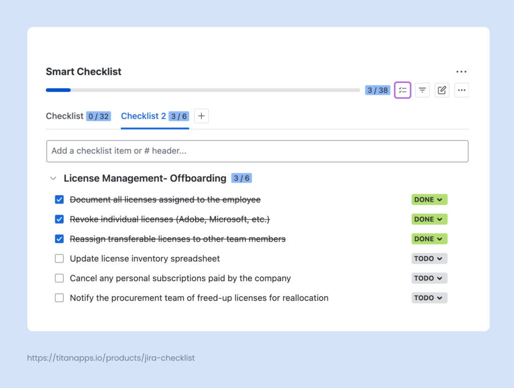 Smart Checklist for Software Management Licensing - Offboarding