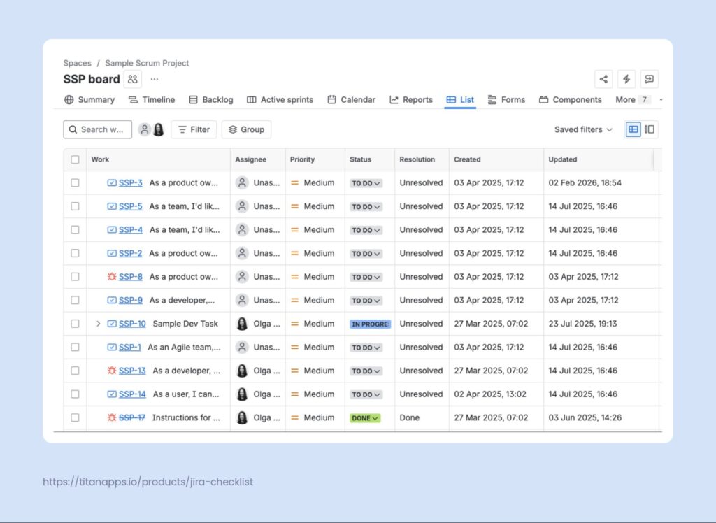 2 - jira-issue-tracking-list-view