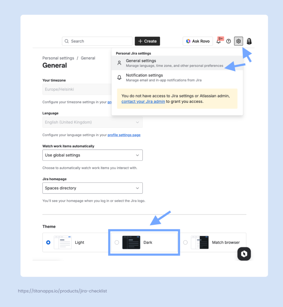 3. How to Enable Dark Mode in Jira
