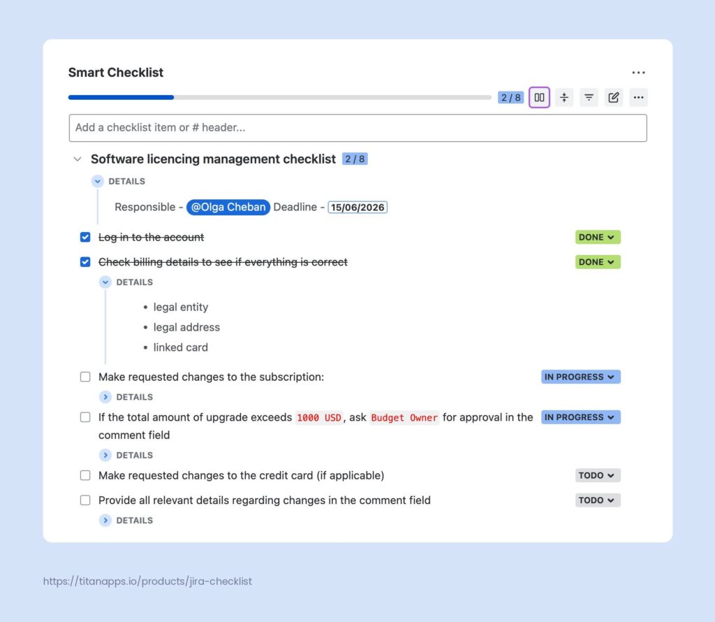 8 - smart-checklist-granular-progress-tracking