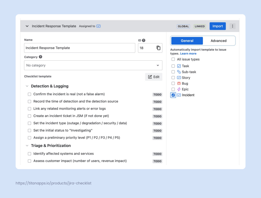 smart-checklist-incident-template_automation-setup