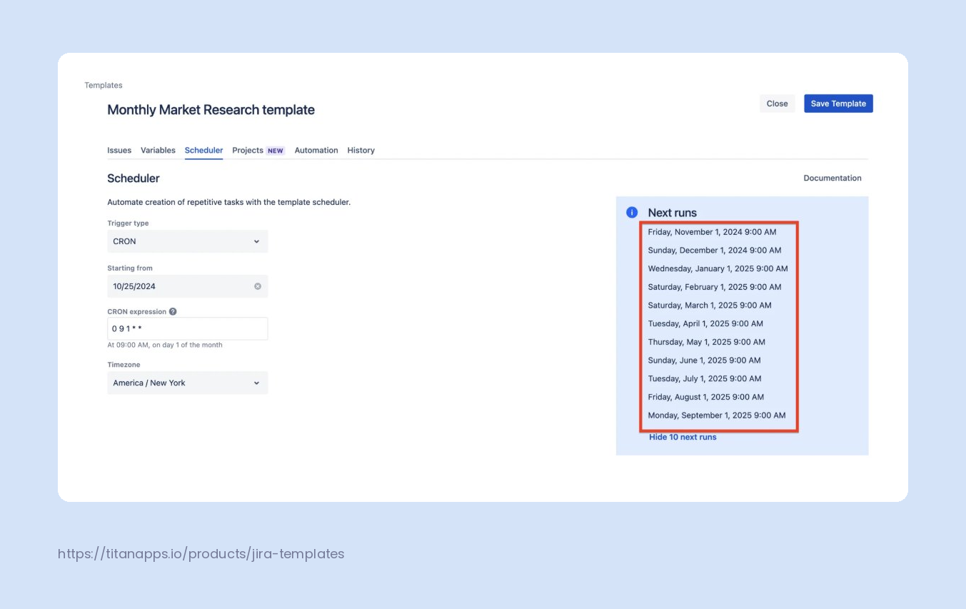 Jira issue templates in Jira for recurring work Titanapps