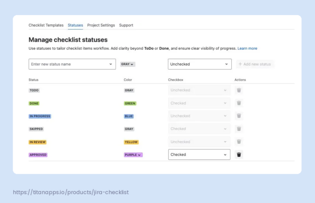 Adding an "Approved" status to checklist items 