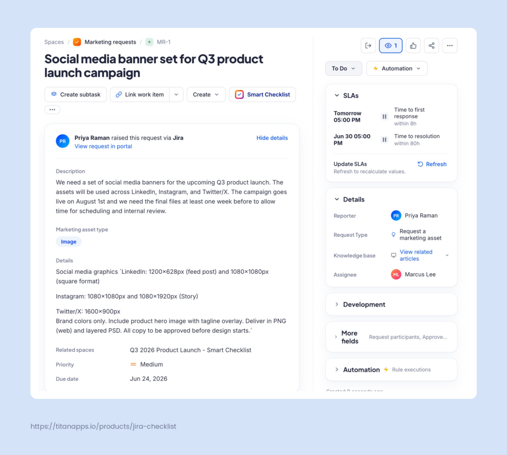 marketing request for campaign - jsm ticket